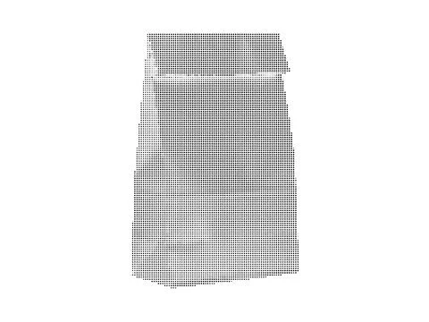 Abstract map shape made of black dots on white background. Stock Illustration