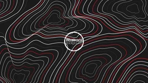 Abstract Map of Topographic Lines Background - Vector Illustration. Stock Illustration