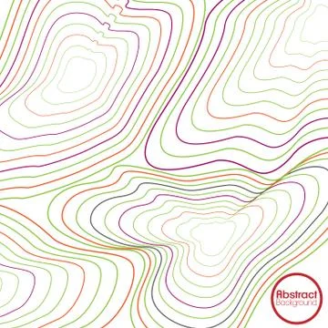 Abstract Map of Topographic Lines Background - Vector Illustration. Stock Illustration