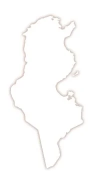 Abstract map of Tunisia Stock Illustration