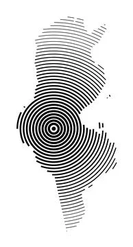 Abstract map of Tunisia Illustrazione stock