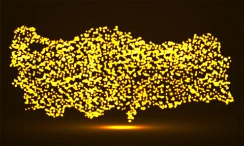 Abstract map of Turkey with glowing particles Stock Illustration