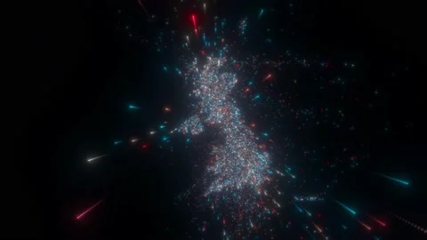 Abstract map of United Kingdom Stock Footage 197099996