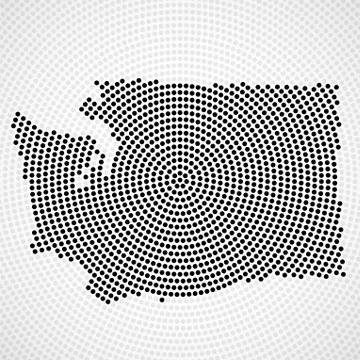 Abstract map Washington of radial dots, halftone concept Stock Illustration