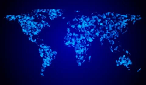 Abstract map of the world from blurred highlights. Vector illustration Stock Illustration