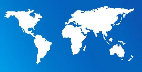 Abstract map of the world, continents on the blue ocean background. The concept Stock Illustration