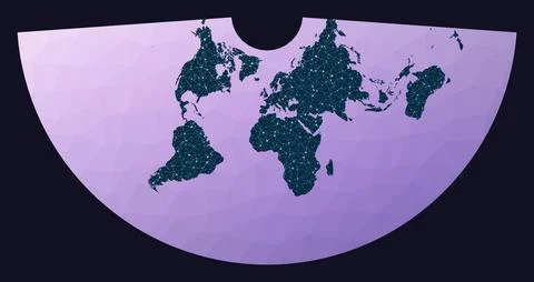 Abstract map of world network. Conic equidistant projection. World network .. Stock Illustration