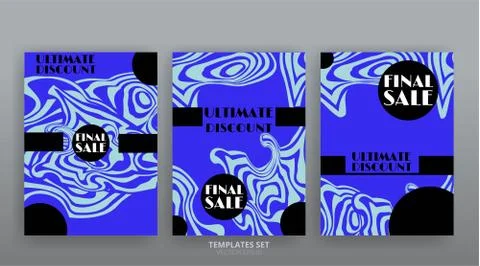 Abstract marable texture advertising placard design template. Trendy geometri Stock Illustration