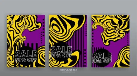 Abstract marable texture advertising placard design template. Trendy geometri Stock Illustration