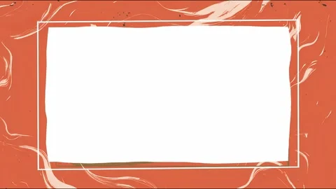 Abstract marble background transition with geometric frame on orange canvas Video stock 318092054