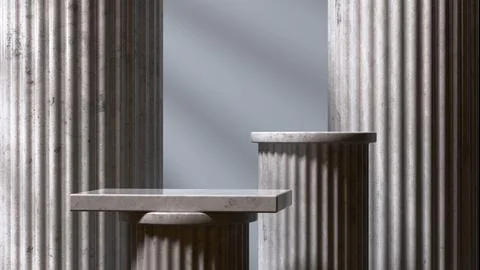 Abstract marble columns creating product display background Stock Illustration