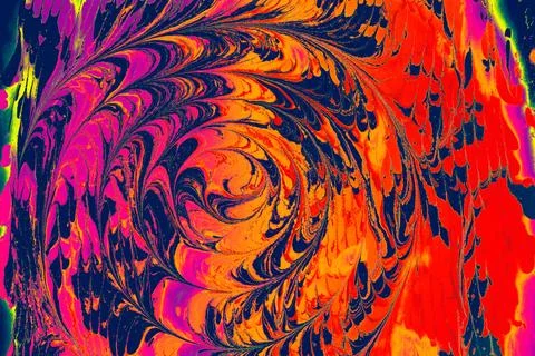Abstract marble floral pattern texture. Traditional art of Ebru marbling. Illustrazione stock