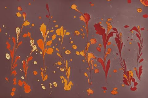 Abstract marble floral pattern texture. Traditional art of Ebru marbling Stock Illustration