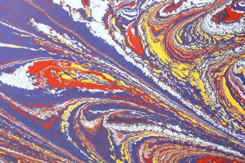 Abstract marble floral pattern texture. Traditional art of Ebru marbling Illustrazione stock
