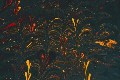 Abstract marble floral pattern texture. Traditional art of Ebru marbling. Stock Illustration