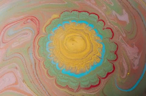 Abstract marble floral pattern texture. Traditional art of Ebru marbling Stock-Fotos