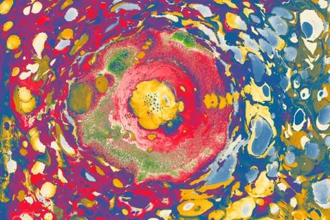 Abstract marble floral pattern texture. Traditional art of Ebru marbling. Stock Photos