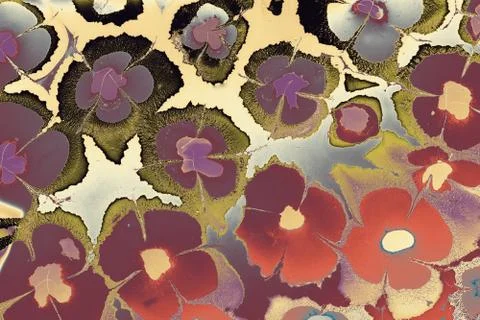 Abstract marble floral pattern texture. Traditional art of Ebru marbling Foto stock