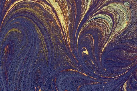 Abstract marble floral pattern texture. Traditional art of Ebru marbling. Foto stock