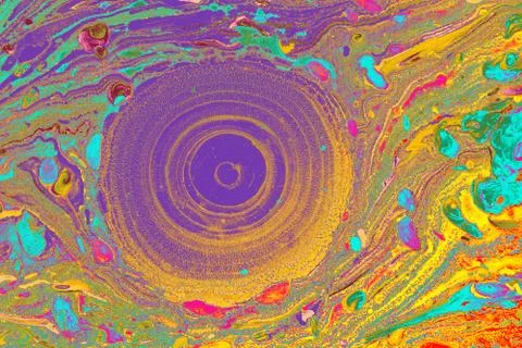 Abstract marble floral pattern texture. Traditional art of Ebru marbling. Stock Photos