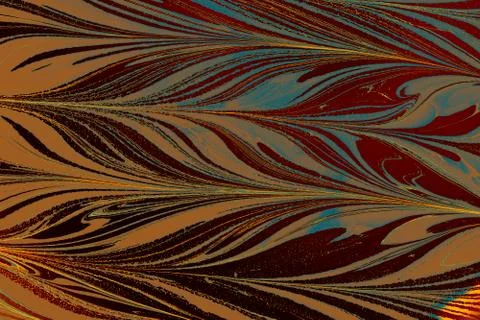 Abstract marble floral pattern texture. Traditional art of Ebru marbling Stock Photos