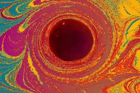 Abstract marble floral pattern texture. Traditional art of Ebru marbling. Stock Photos