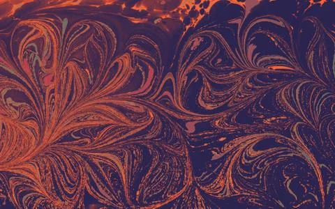 Abstract marble floral pattern texture. Traditional art of Ebru marbling Stock Photos