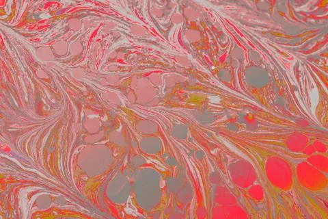 Abstract marble floral pattern texture. Traditional art of Ebru marbling. Stock Photos
