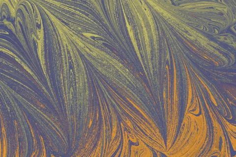 Abstract marble floral pattern texture. Traditional art of Ebru marbling Stock Photos