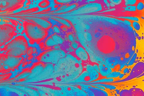 Abstract marble floral pattern texture. Traditional art of Ebru marbling. Stock Photos