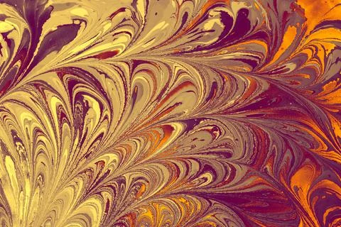 Abstract marble floral pattern texture. Traditional art of Ebru marbling Stock Photos