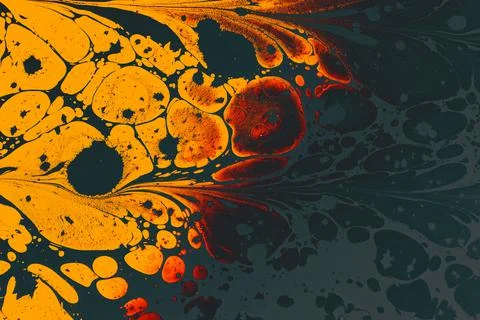 Abstract marble floral pattern texture. Traditional art of Ebru marbling Stock Photos