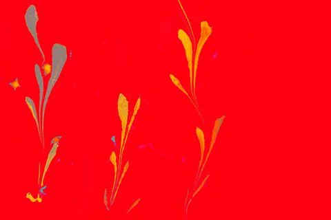 Abstract marble floral pattern texture. Traditional art of Ebru marbling Stock Photos