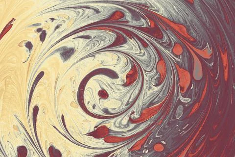 Abstract marble floral pattern texture. Traditional art of Ebru marbling Stock Photos