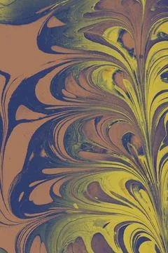 Abstract marble floral pattern texture. Traditional art of Ebru marbling Stock Photos