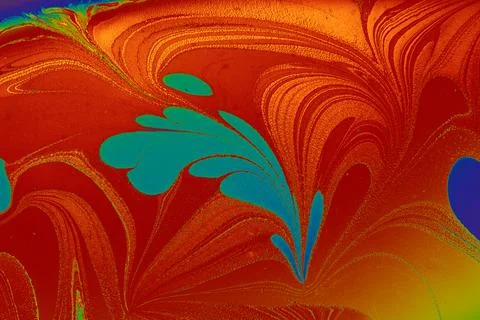 Abstract marble floral pattern texture. Traditional art of Ebru marbling Foto stock