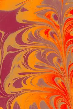 Abstract marble floral pattern texture. Traditional art of Ebru marbling Stock Photos