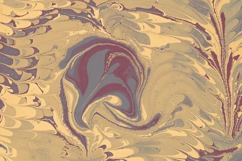 Abstract marble floral pattern texture. Traditional art of Ebru marbling Stock Photos