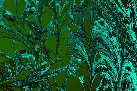 Abstract marble floral pattern texture. Traditional art of Ebru marbling Stock Photos