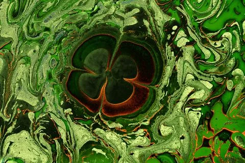 Abstract marble floral pattern texture. Traditional art of Ebru marbling Stock Photos