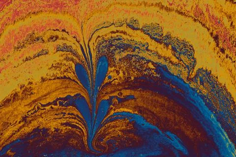 Abstract marble floral pattern texture. Traditional art of Ebru marbling Stock Photos