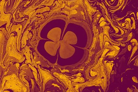 Abstract marble floral pattern texture. Traditional art of Ebru marbling Stock Photos