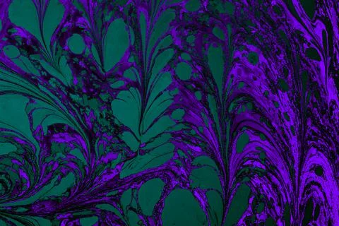 Abstract marble floral pattern texture. Traditional art of Ebru marbling Stock Photos