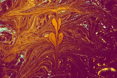 Abstract marble floral pattern texture. Traditional art of Ebru marbling Stock Photos