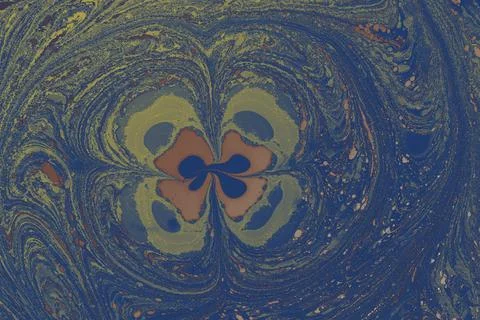 Abstract marble floral pattern texture. Traditional art of Ebru marbling Stock Photos