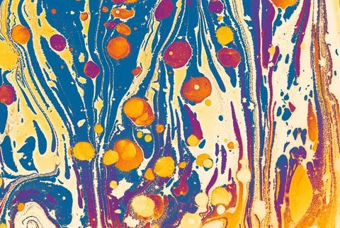 Abstract marble floral pattern texture. Traditional art of Ebru marbling. Stock Photos