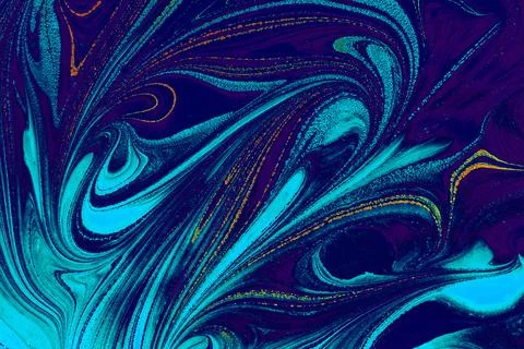 Abstract marble floral pattern texture. Traditional art of Ebru marbling Stock Photos
