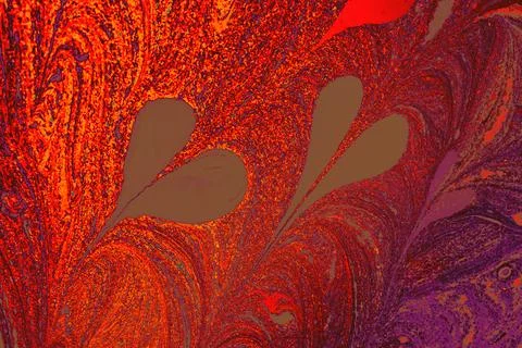 Abstract marble floral pattern texture. Traditional art of Ebru marbling Stock Photos