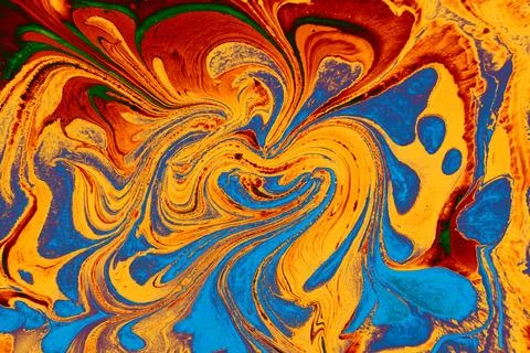 Abstract marble floral pattern texture. Traditional art of Ebru marbling Stock Photos