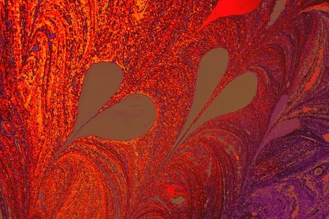 Abstract marble floral pattern texture. Traditional art of Ebru marbling Stock Photos